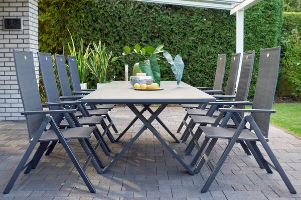 HARTMAN Sondermodell Xanadu / Aruba Sitzgruppe, Xerix/anthrazit, Alu/Glaskeramik, 8 Multipos, 220/280x100cm â Bild 3