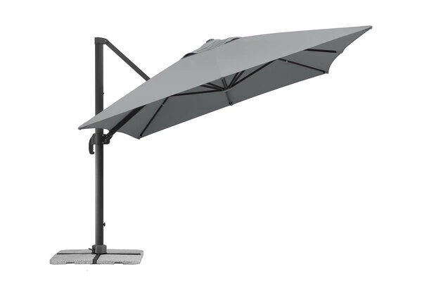 Schneider® SCHNEIDER Exklusivmodell Rhodos Grande Ampelschirm, Silbergrau, 300x400 Cm, Rechteckig – Bild 3