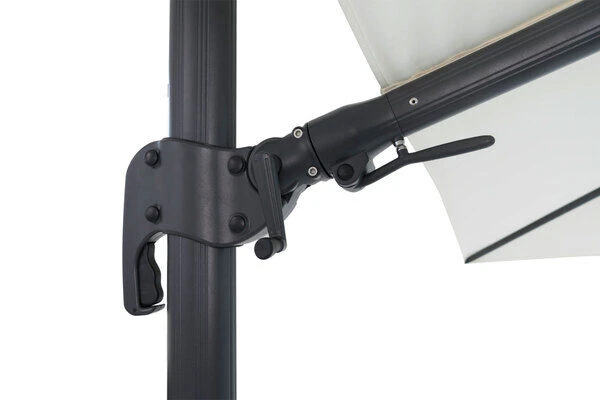 OUTFLEXX Ampelschirm, Anthrazit/creme, Alu/Polyester, 350x350cm, Inkl. Plattenständer – Bild 4