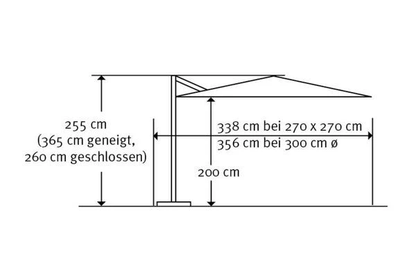 Schneider® SCHNEIDER Rhodos Eco Twist Ampelschirm, Natur, Quadratisch, 270 X 270 Cm – Bild 5