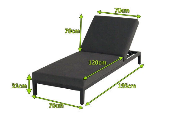 HARTMAN Eva Loungeliege, Sooty, Sunbrella, 195 X 70 X 31 Cm, Rückenlehne Verstellbar – Bild 5