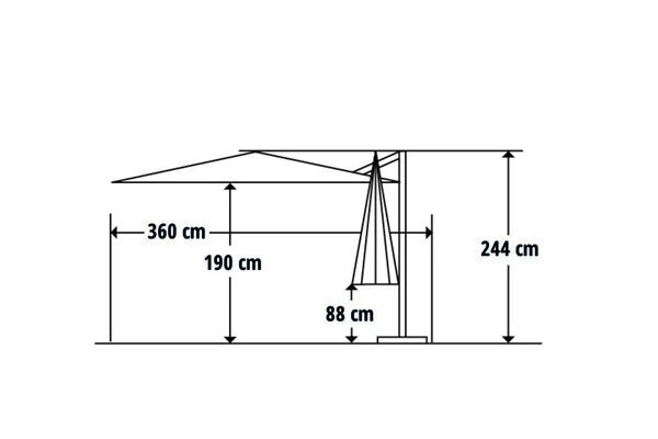 Schneider® SCHNEIDER Rhodos Junior Ampelschirm, Anthrazit, Rund, Ø 300 Cm – Bild 5
