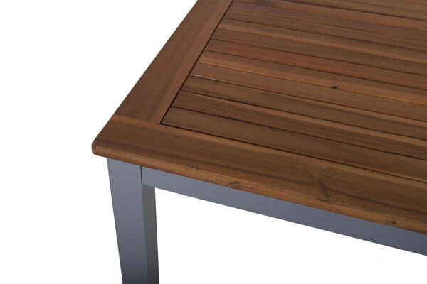 VILLANA Esstischgarnitur, Silber/schwarz, Alu / FSC-Akazienholz, Gartentisch 150 X 90 Cm, 6 Multipositionssessel – Bild 6