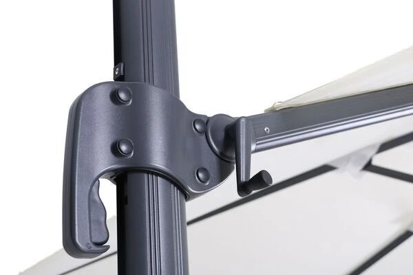 OUTFLEXX Ampelschirm, Anthrazit/creme, Pulverbesch. Aluminium, 400x300cm, Inkl. PlattenstĂ€nder â Bild 6