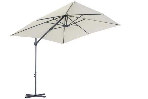 OUTFLEXX Ampelschirm, Anthrazit/creme, Pulverbesch. Aluminium, 250x250cm, Inkl. PlattenstĂ€nder â Bild 6