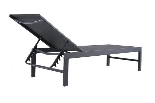 OUTFLEXX Liege, Anthrazit Matt/schwarz, Alu/Textilene, 190x62x34cm, Rückenlehne Verstellbar – Bild 7