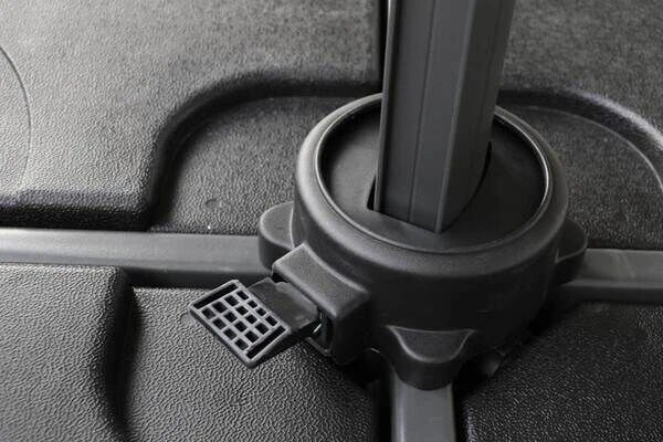 OUTFLEXX Ampelschirm, Anthrazit, Pulverbesch. Aluminium, 300x300 Cm, Inkl. Plattenständer, Twist-Funktion – Bild 10