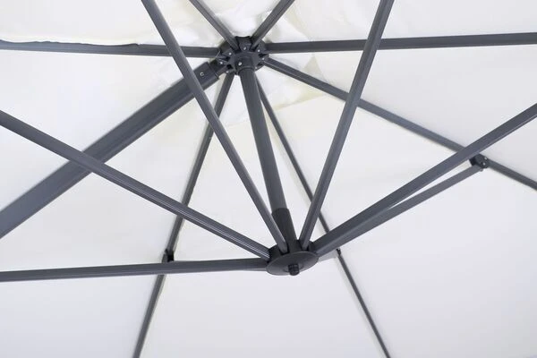 OUTFLEXX Ampelschirm, Anthrazit/creme, Pulverbesch. Aluminium, 400x300cm, Inkl. PlattenstĂ€nder â Bild 7