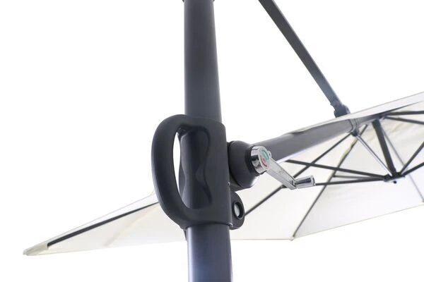 OUTFLEXX Ampelschirm, Anthrazit/creme, Pulverbesch. Aluminium, 250x250cm, Inkl. PlattenstĂ€nder â Bild 7