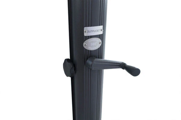 OUTFLEXX Ampelschirm, Anthrazit/creme, Alu/Polyester, 350x350cm, Inkl. Plattenständer – Bild 7