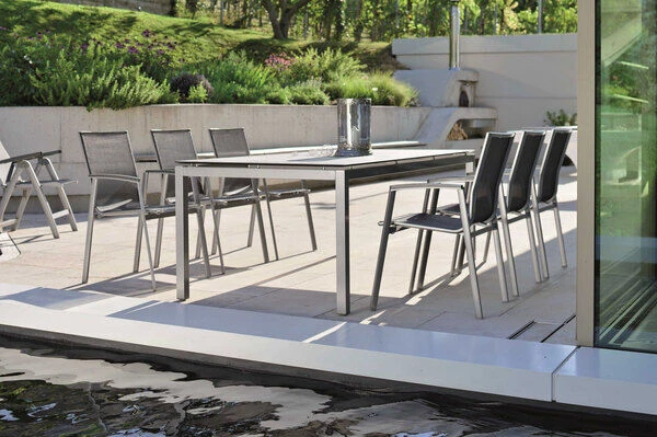 STERN New Top Stapelsessel, Graphit/silbergrau, Aluminium/Textil, 65x57x89 Cm, Pulverbeschichtet, Stapelbar – Bild 7