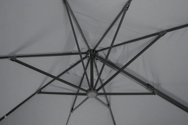 Schneider® SCHNEIDER Exklusivmodell Rhodos Grande Ampelschirm, Silbergrau, 300x400 Cm, Rechteckig – Bild 7