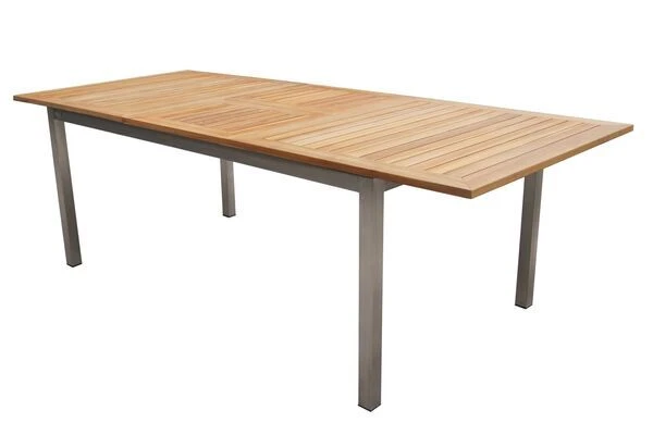 OUTFLEXX Set, Taupe, 180/240 X 100 Cm, Edelstahl/Teak, Ausziehtisch, 4 Stühle Padded, 2 Multipositionssessel – Bild 9