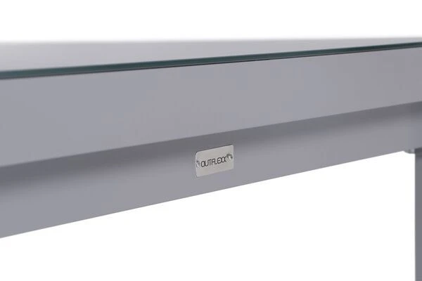 KETTLER BasicPlus Esstischgarnitur, Silber, Alu/Textilene, Tisch 180/240x100cm, 6 Stapelsessel – Bild 8